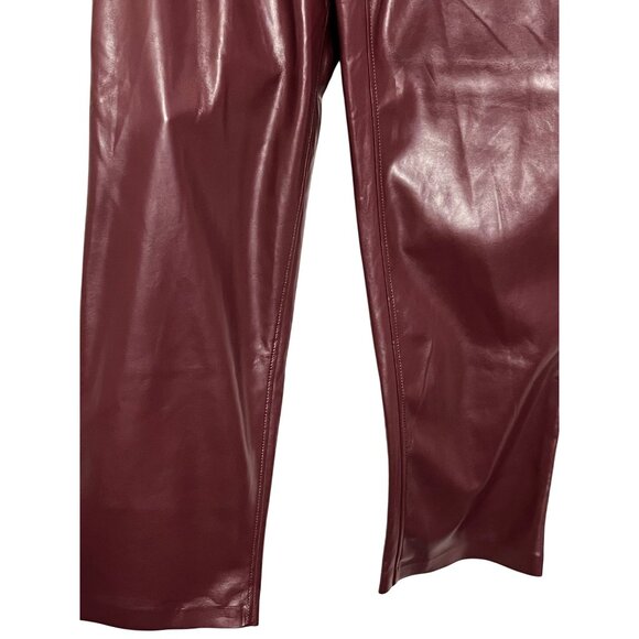 NWOT Joie Limited Edition Pants Women Size 10  Stretch Faux Leather Straight Leg - Picture 4 of 12